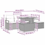 vidaXL Ensemble de canapé de jardin 6 Pièces Gris polyrotin