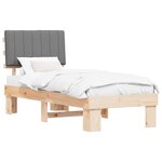 vidaXL Cadre de lit avec tête de lit rembourrée Gris clair 80 x 200 cm