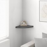 vidaXL Étagère d'angle flottante gris brillant 35x35x3 8 cm MDF