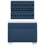 vidaXL Sommier à lattes de lit avec matelas Bleu 90x200 cm Tissu