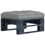 vidaXL Pouf palette de jardin noir bois de pin imprégné
