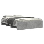 vidaXL Cadre de lit sans matelas gris béton 135x190 cm bois ingénierie