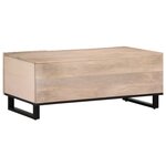 vidaXL Table basse blanc 100x55x40 cm bois de manguier massif
