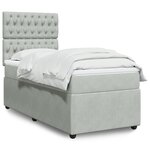 vidaXL Sommier à lattes de lit et matelas Gris clair 100x200cm Velours