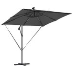 vidaXL Parasol banane à mât déporté Anthracite 249 x 249 x 250 cm