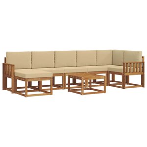 vidaXL Ensemble de canapés d'extérieur 8 Pièces Naturel et Beige