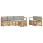 vidaXL Ensemble de canapés d'extérieur 7 pc Blanc et gris clair