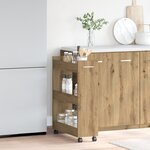 Cabinet roulant vidaXL chêne artisanal 60x22x79 cm en bois d'ingénierie