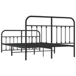 vidaXL Cadre de lit métal sans matelas avec pied de lit noir 150x200cm