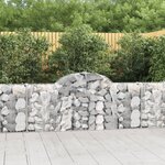 vidaXL Paniers à gabions arqués 20 Pièces 200x30x80/100 cm Fer galvanisé