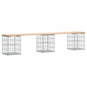 vidaXL Banc de jardin design de gabion 203x31x42 cm bois massif de pin
