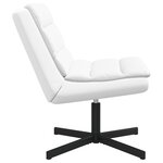 vidaXL Chaise Pivotante Blanche Tissu polyester  Cadre en métal Moyenne