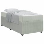 vidaXL Cadre de lit avec matelas Gris clair 90 x 200 cm tissu