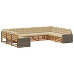 vidaXL Ensemble de canapés d'extérieur 9 pc Naturel et Beige