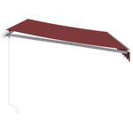 vidaXL Auvent manuel rétractable avec LED bordeaux 350x250 cm