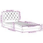 vidaXL Cadre de lit avec LED sans matelas crème 100x200 cm tissu
