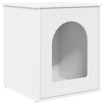 vidaXL Maison pour chat Blanc 53 x 52 x 62 cm Bois d'ingénierie