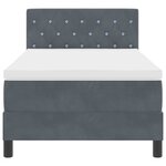vidaXL Lit à ressorts avec matelas Gris foncé 100 x 200 cm Velours