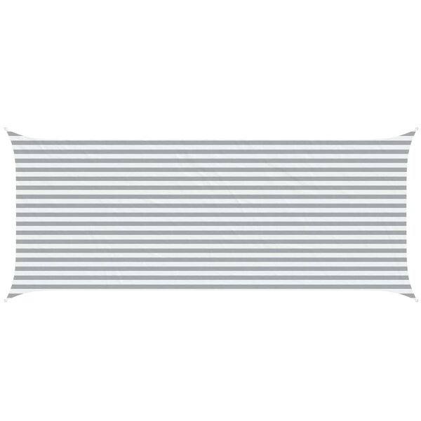 vidaXL Voile d'ombre Gris clair et blanc 6 x 2 5 m