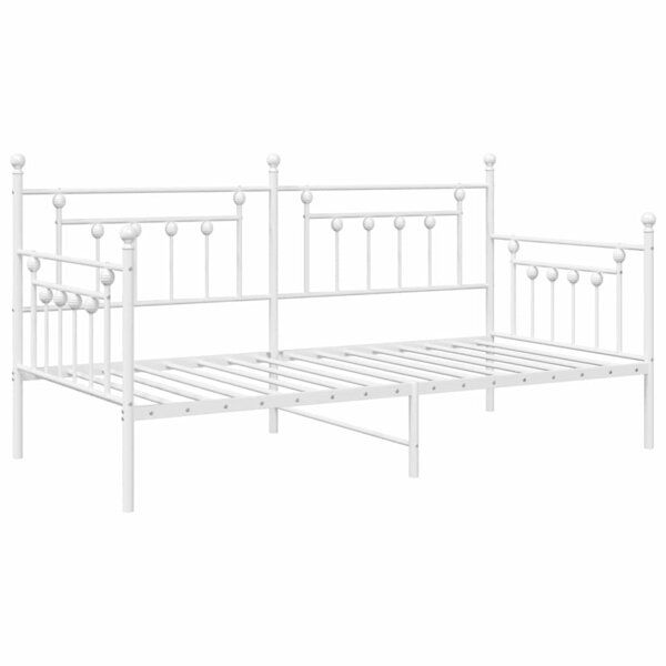 vidaXL Cadre de Lit de Jour Blanc 100x190 cm en Acier