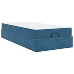 vidaXL Cadre de lit avec matelas Bleu 90 x 190 cm Velours