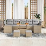 vidaXL Ensemble de canapé de jardin 10 Pièces beige et gris clair