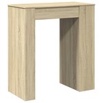 vidaXL Table de bar avec étagères chêne sonoma bois d'ingénierie