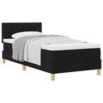 vidaXL Lit à ressorts avec coussin Noir 80 x 200 cm tissu