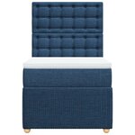 vidaXL Sommier à lattes de lit avec matelas Bleu 90x190 cm Tissu