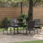 vidaXL Ensemble de salle à manger pour jardin 5 Pièces Noir Acier