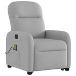 vidaXL Fauteuil inclinable de massage électrique gris nuage tissu