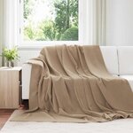 vidaXL Jeté Camel 220 x 240 cm Toison