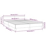 vidaXL Cadre de lit avec tête de lit sans matelas gris 140x200 cm