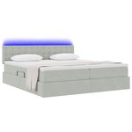 vidaXL Lit de rangement LED avec matelas Gris clair 180 x 200 cm