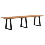 vidaXL Table à manger avec bord naturel 320x80x74 cm bois massif chêne