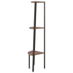 vidaXL Étagère d'angle 3 niveaux Marron foncé et noir 45 5x31 5x120 cm