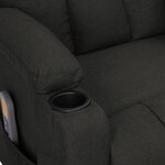 vidaXL Fauteuil électrique de massage Noir Tissu