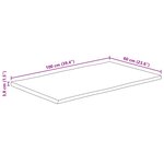 vidaXL Dessus de table 100x60x3 8 cm bord vivant bois massif manguier
