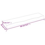 vidaXL Étagère murale marron clair 80x20x6 cm bois chêne massif traité