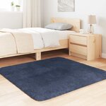 vidaXL Tapis shaggy à poils longs NAVARRA bleu marine 120x120 cm