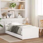 vidaXL Cadre de lit sans matelas blanc 75x190 cm