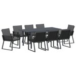 vidaXL Ensemble de salle à manger de jardin 6 pièces en acier anthracite et poly rattan avec coussins