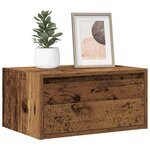 vidaXL Tables de chevet murales avec lumières LED 2 Pièces vieux bois