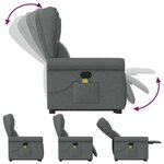 vidaXL Fauteuil de massage inclinable Gris foncé Tissu