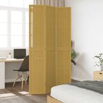 vidaXL Cloison de séparation 3 panneaux marron bois paulownia massif