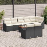 vidaXL Ensemble de canapé de jardin 9 Pièces Noir Poly rotin