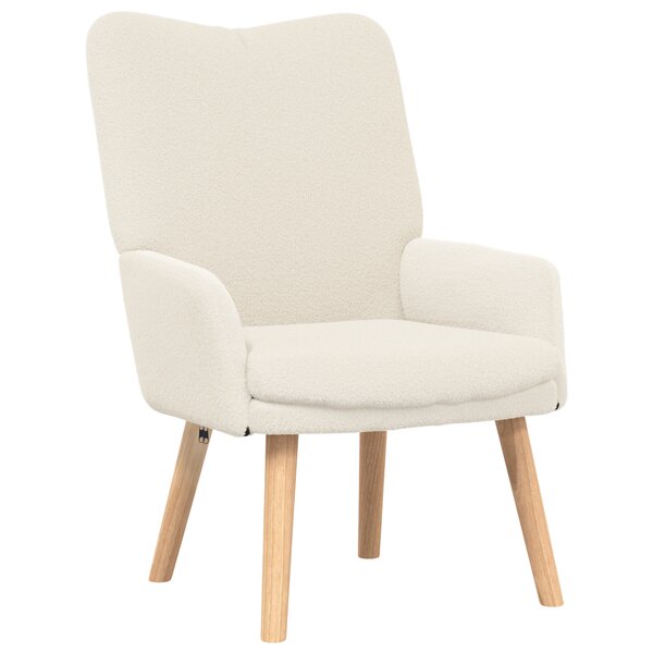 Fauteuil relaxant vidaXL en tissu crémeux imitant la laine