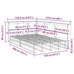 vidaXL Lit bibliothèque sans matelas cire marron 120x200 cm pin massif