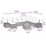 vidaXL Ensemble de canapé de jardin avec coussin 9 Pièces Marron et rouge