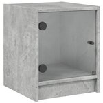 vidaXL Tables de chevet et portes vitrées 2 Pièces gris béton 35x37x42 cm